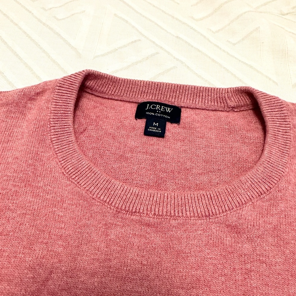 J. Crew Cotton piqué-stitch crewneck sweater